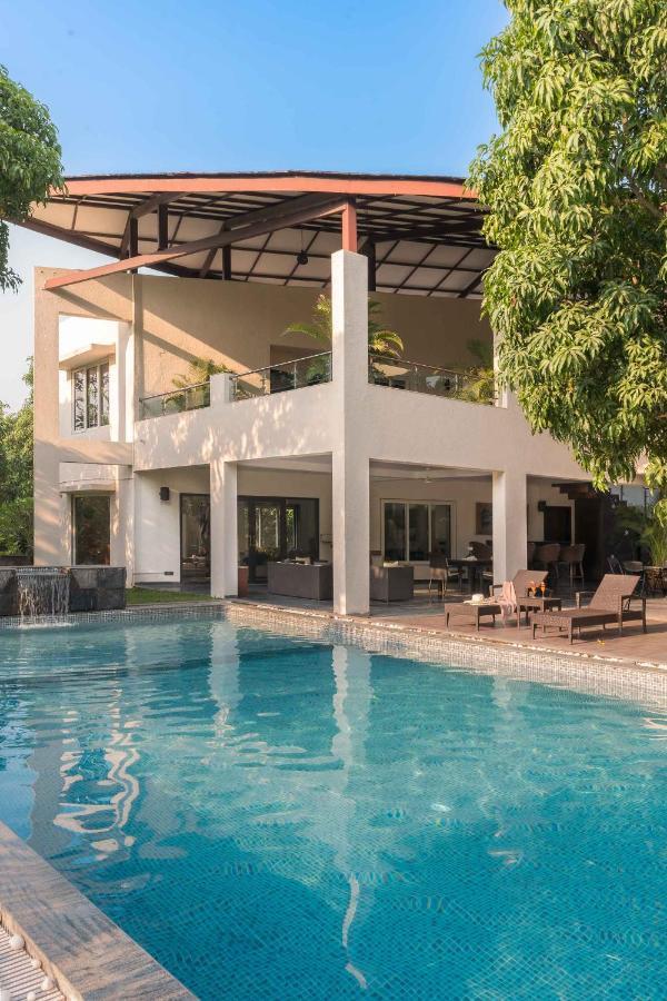 אליבג The Leaf By Stayvista - An Enchanting Escape Offering A Pool, Terrace, Lush Lawn, Contemporary Interiors, And Indoor Games מראה חיצוני תמונה